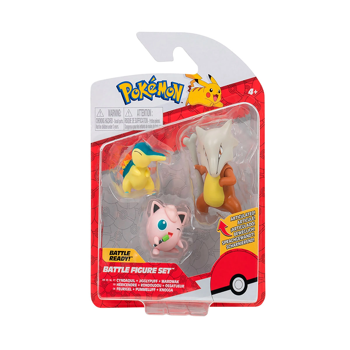 Pokémon - 3 Figuras De Ação -Cyndaquil, Jigglypuff E Marowak