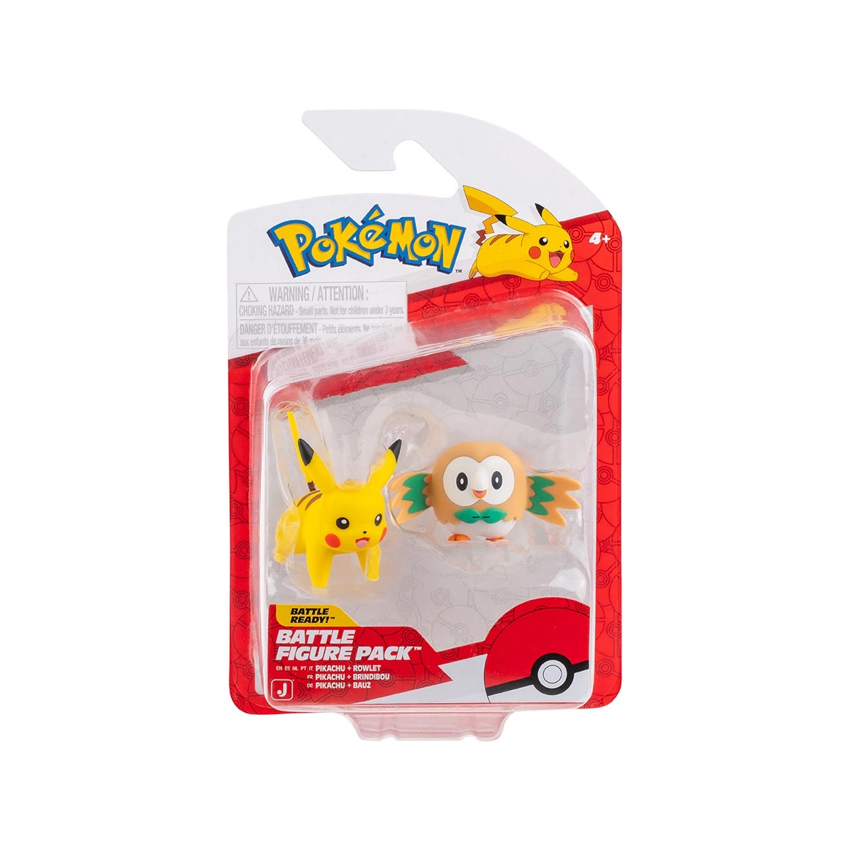 2 Bonecos De Batalha Pikachu + Rowlet - Pokémon 2 Bonecos De Batalha Pikachu + Rowlet - Pokémon
