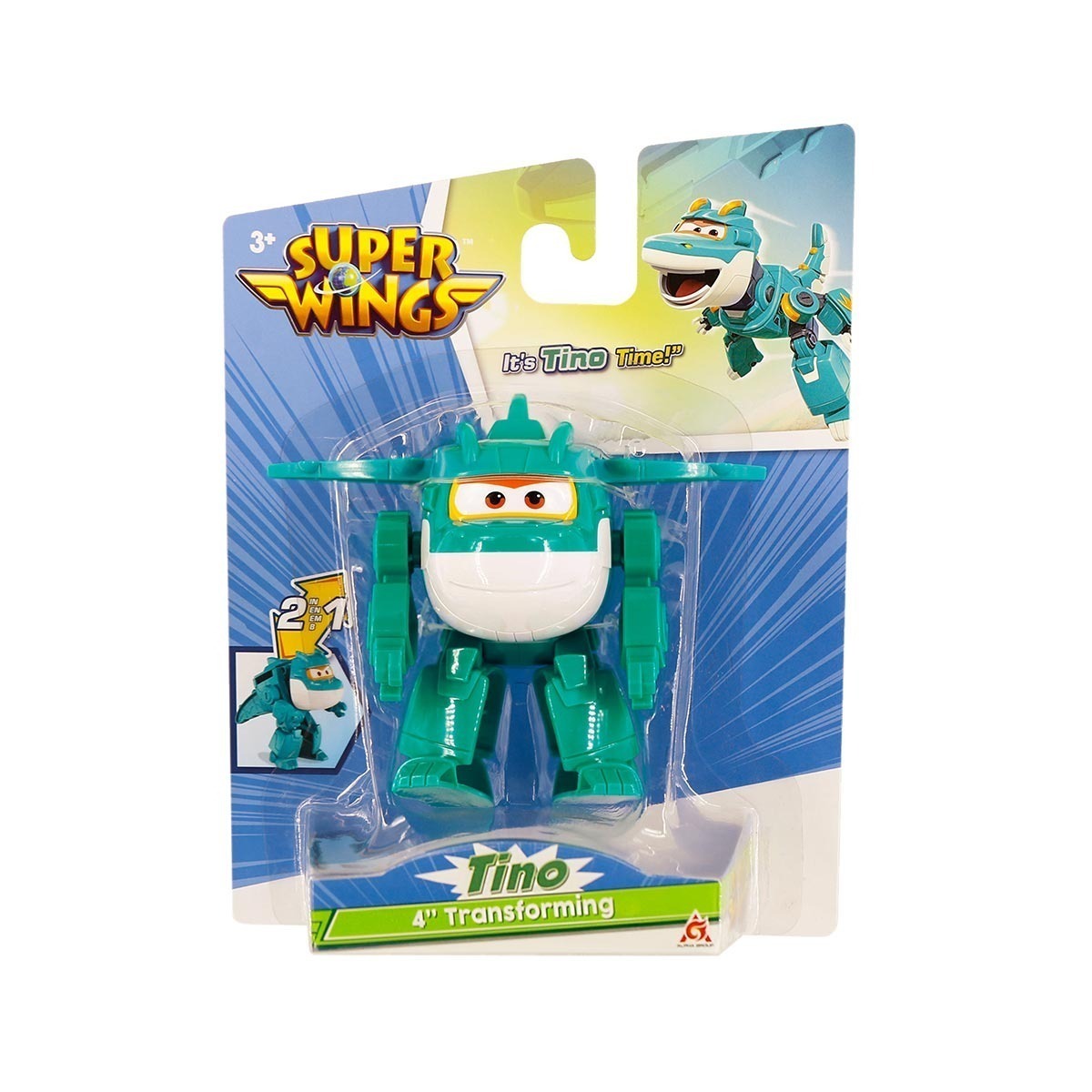 Boneco 10cm Avião Robô Tino - Super Wings