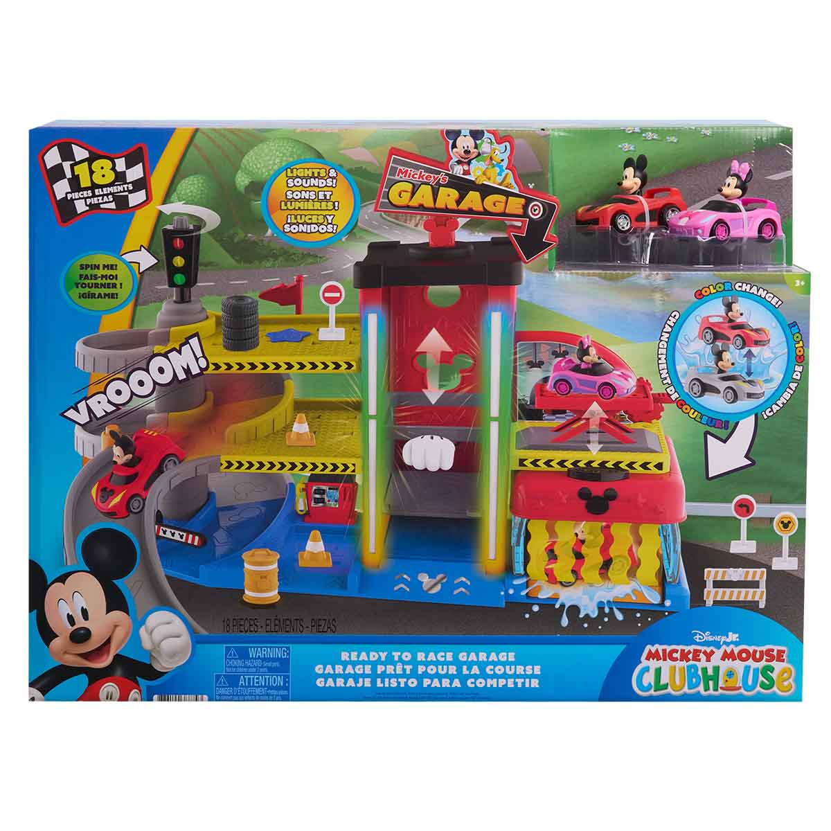 Playset Garagem do Mickey Mouse com 2 Carrinhos - Disney Jr. Playset Garagem do Mickey Mouse com 2 Carrinhos - Disney Jr.