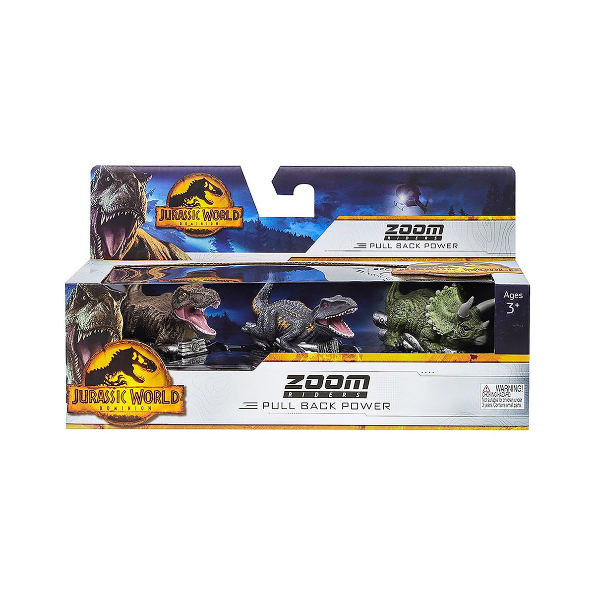 Jurassic World - 3 Carrinhos 7Cm - T.Rex, Indoraptor E Outro
