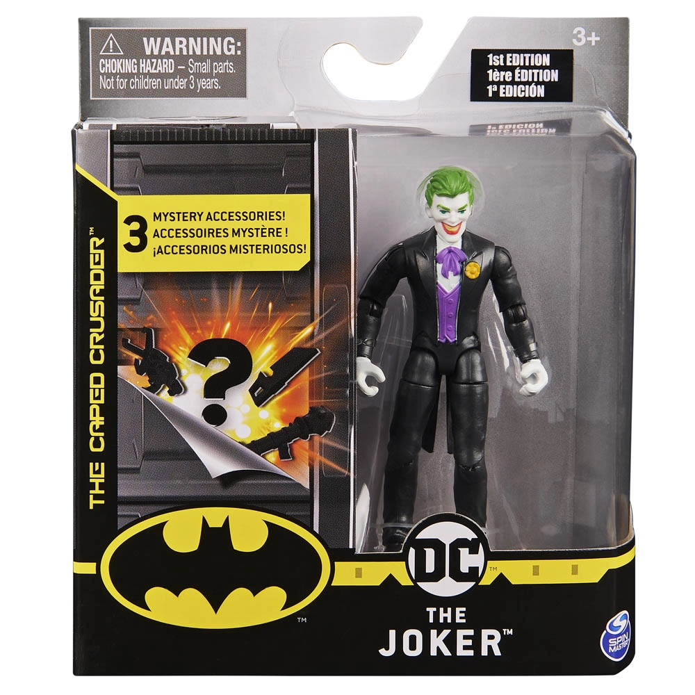 Boneco Coringa Terno Preto Articulado Acessórios - 10cm