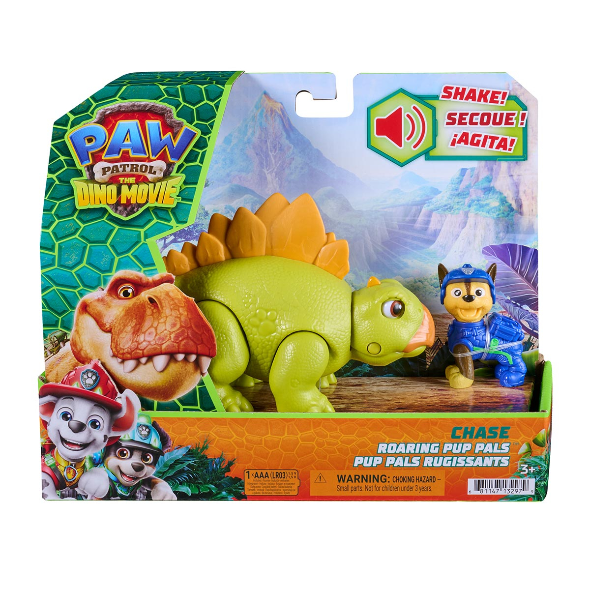 2 Bonecos Chase e Dinossauro com Som - Patrulha Canina 2 Bonecos Chase e Dinossauro com Som - Patrulha Canina