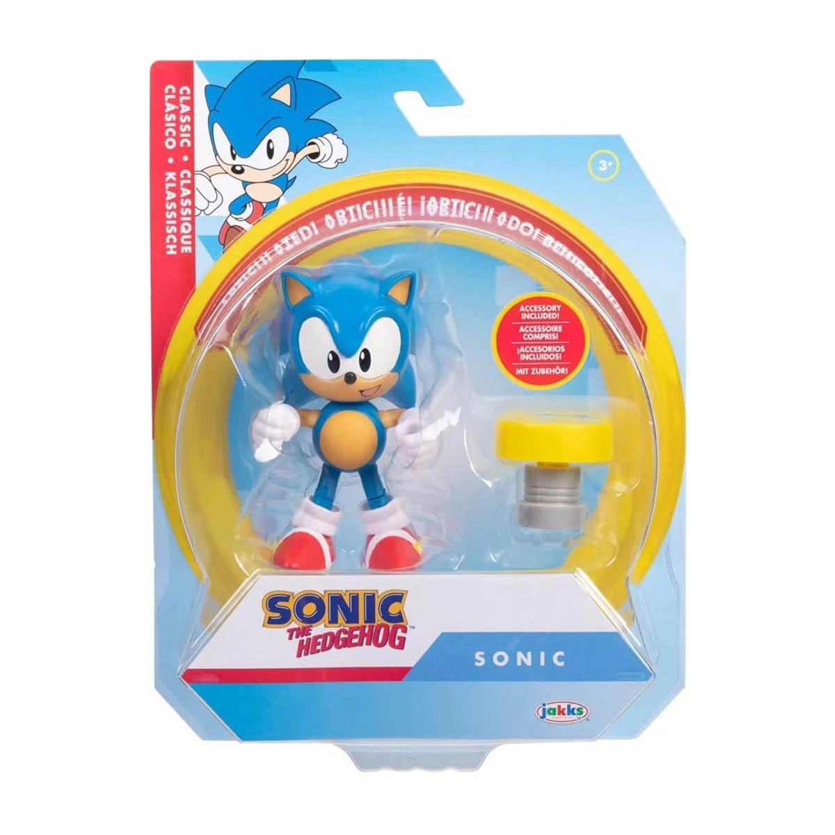 Boneco Articulado Sonic De 9Cm Com Mola - Sonic