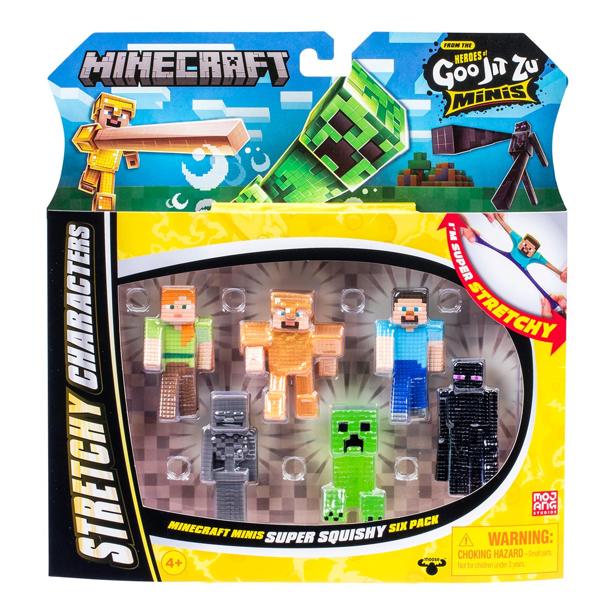 6 Mini Bonecos Elásticos do Minecraft - Goo Jit Zu Minecraft 6 Mini Bonecos Elásticos do Minecraft - Goo Jit Zu Minecraft