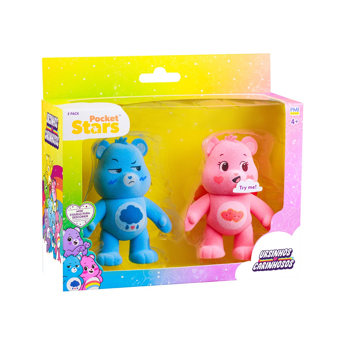 2 Bonecos Ursinhos Zangadinho e Amorosa de 10cm - Ursinhos Carinhosos