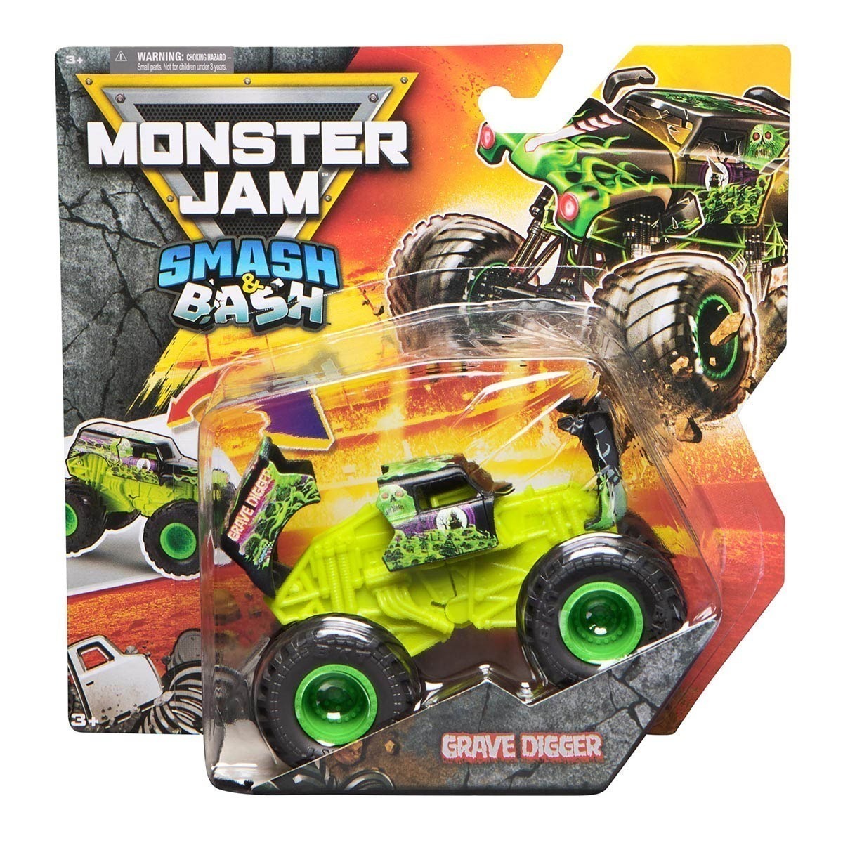 Carrinho Grave Digger 1:64 - Monster Jam Smash Bash