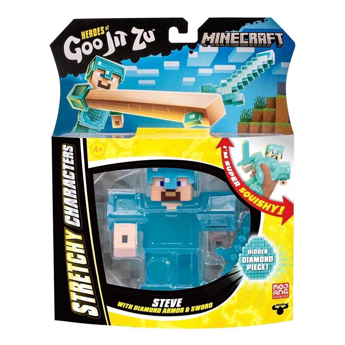 Boneco Elastico Steve de 12cm - Goo Jit Zu Minecraft