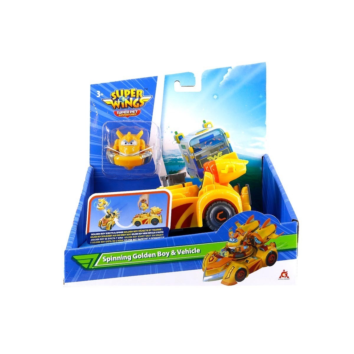 Carrinho Lançador Do Avião Golden Boy Giratório - Super Wings