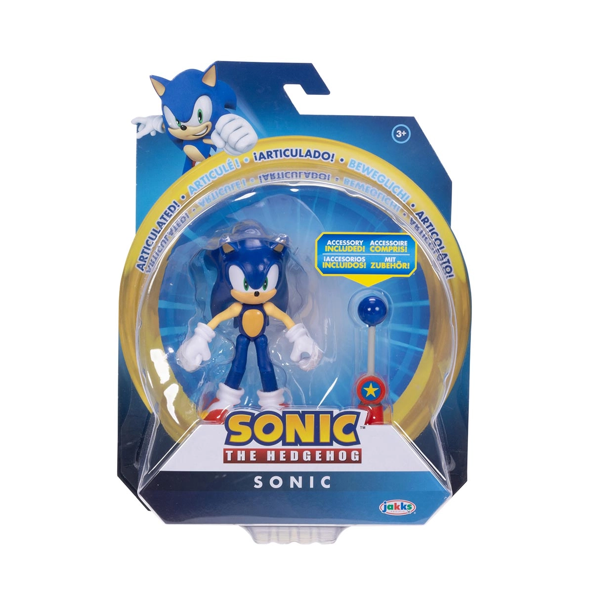 Boneco Articulado Sonic de 9cm e Checkpoint - Sonic