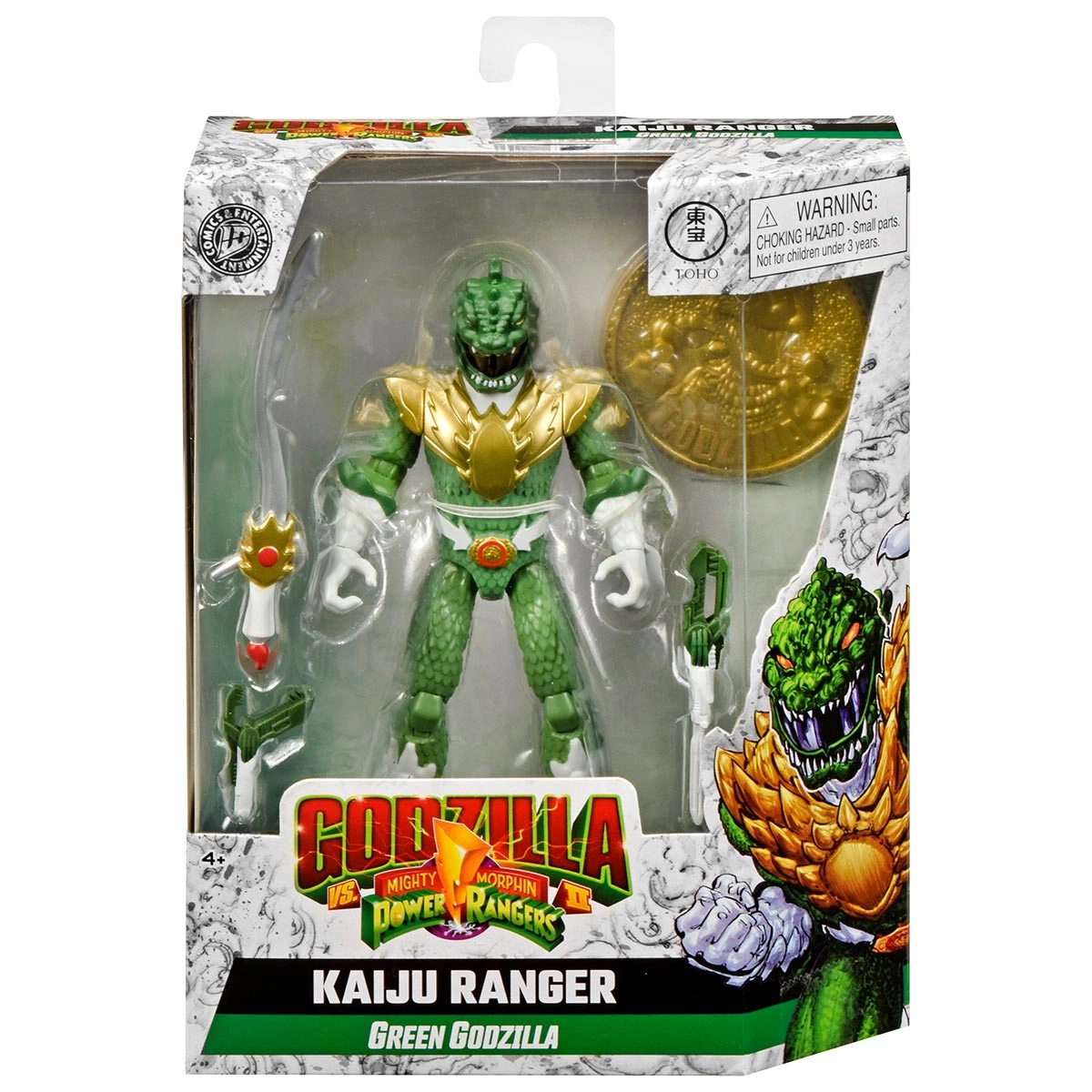 Boneco Godzilla Verde + Acessórios - Power Rangers Kaiju