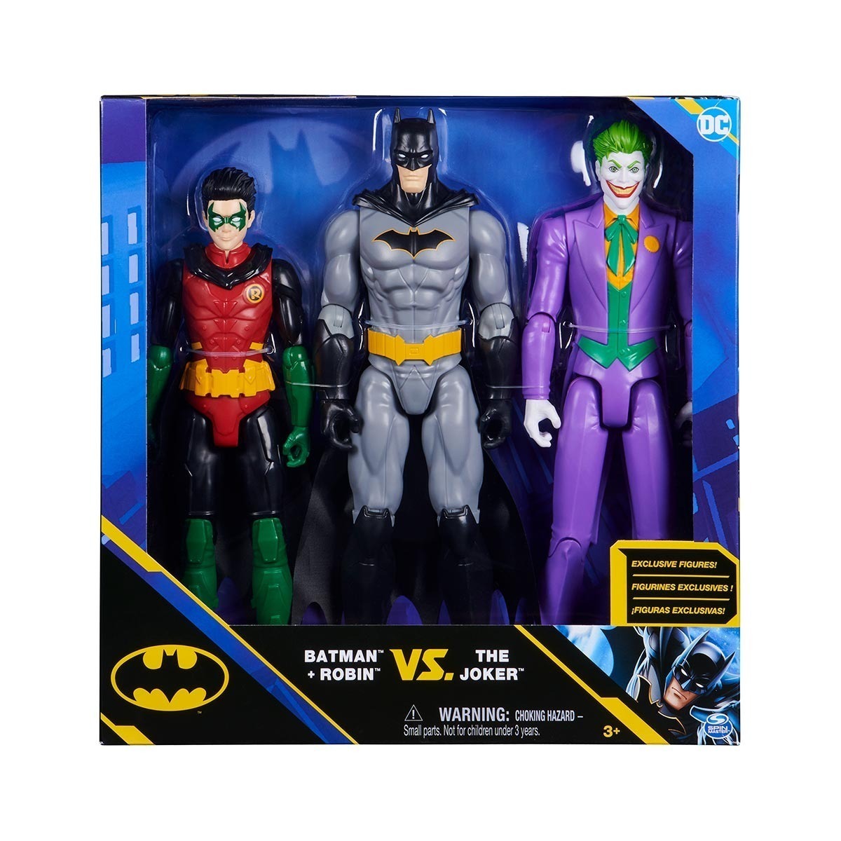 3 Bonecos Robin, Batman e Coringa De 30Cm - Dc