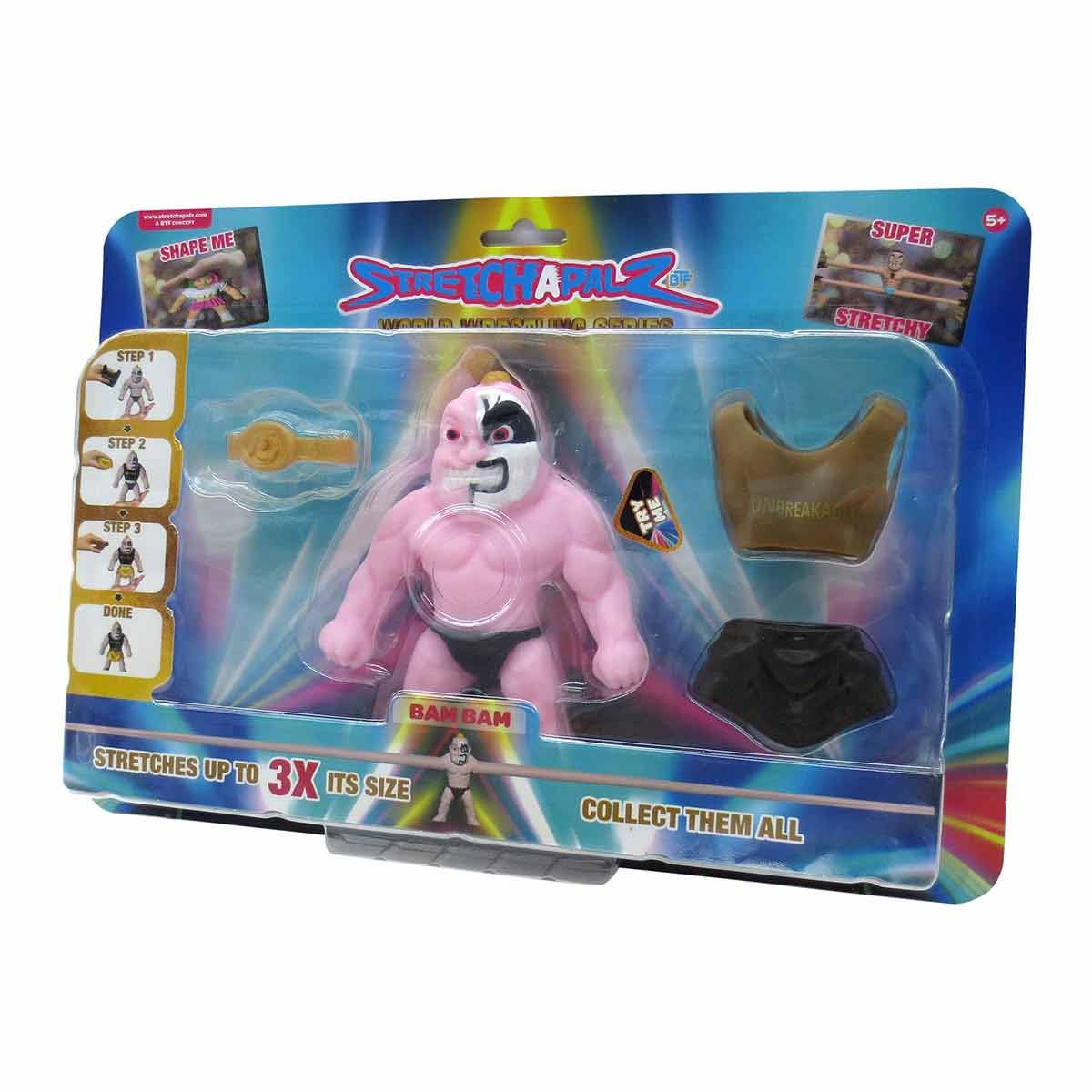 Stretchapalz - Boneco De 14Cm Bam Bam Preto - Luta Mundial