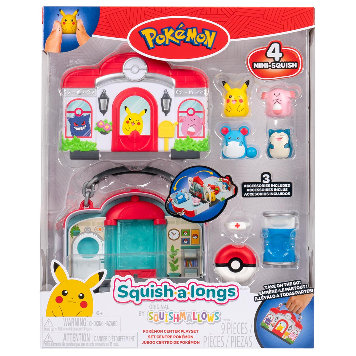 Playset Pokémon com 4 Bonecos e Acessórios - Squish A Longs Playset Pokémon com 4 Bonecos e Acessórios - Squish A Longs