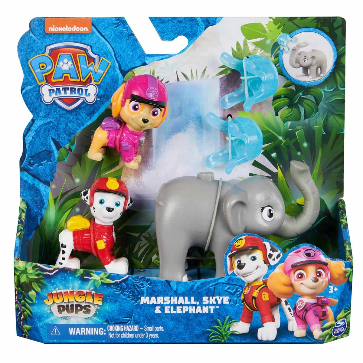 3 Bonecos Marshall, Skye E Elefante - Patrulha Canina