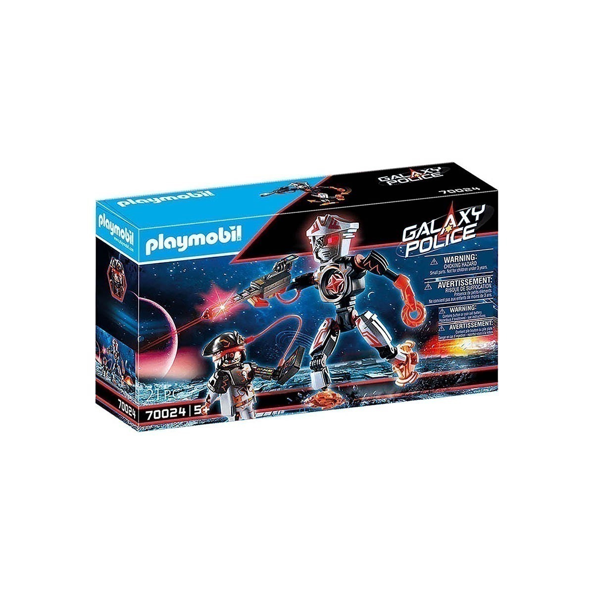 Playmobil - Pirata Galáctico E Robô - Galaxy Police - 70024