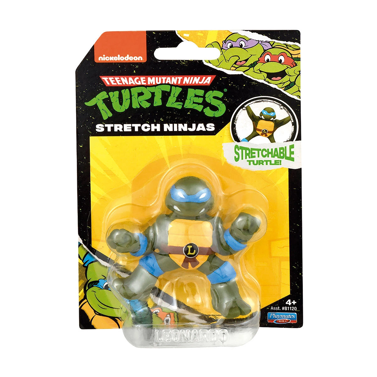As Tartarugas Ninja - Mini Boneco Elastico Leonardo De 6Cm