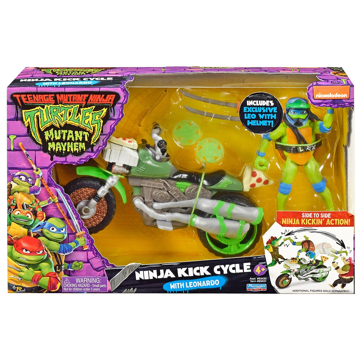 As Tartarugas Ninja - Veiculo Ninja Kick Cycle Com Leonardo