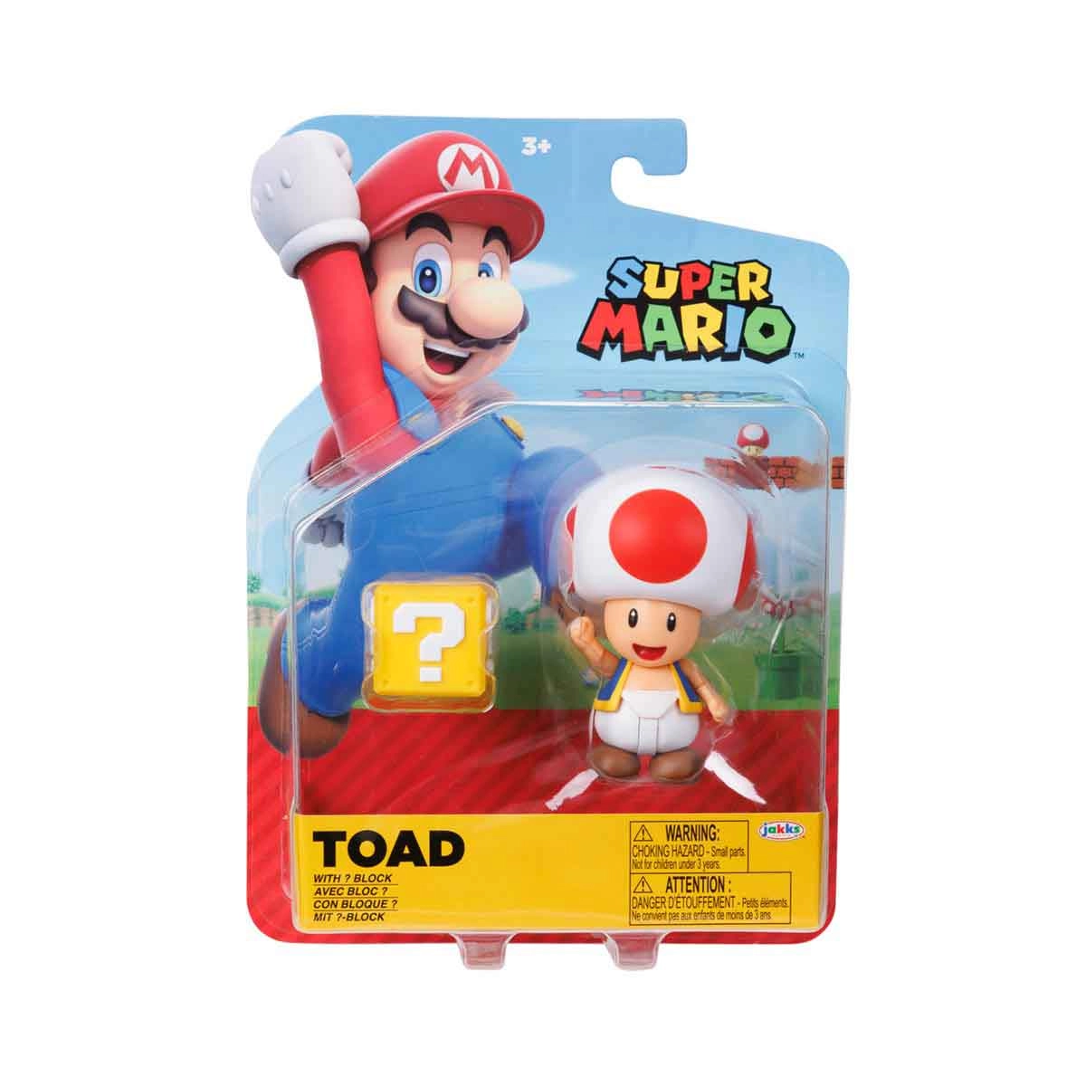 Boneco Toad De 8Cm Com Bloco "?" - Super Mario