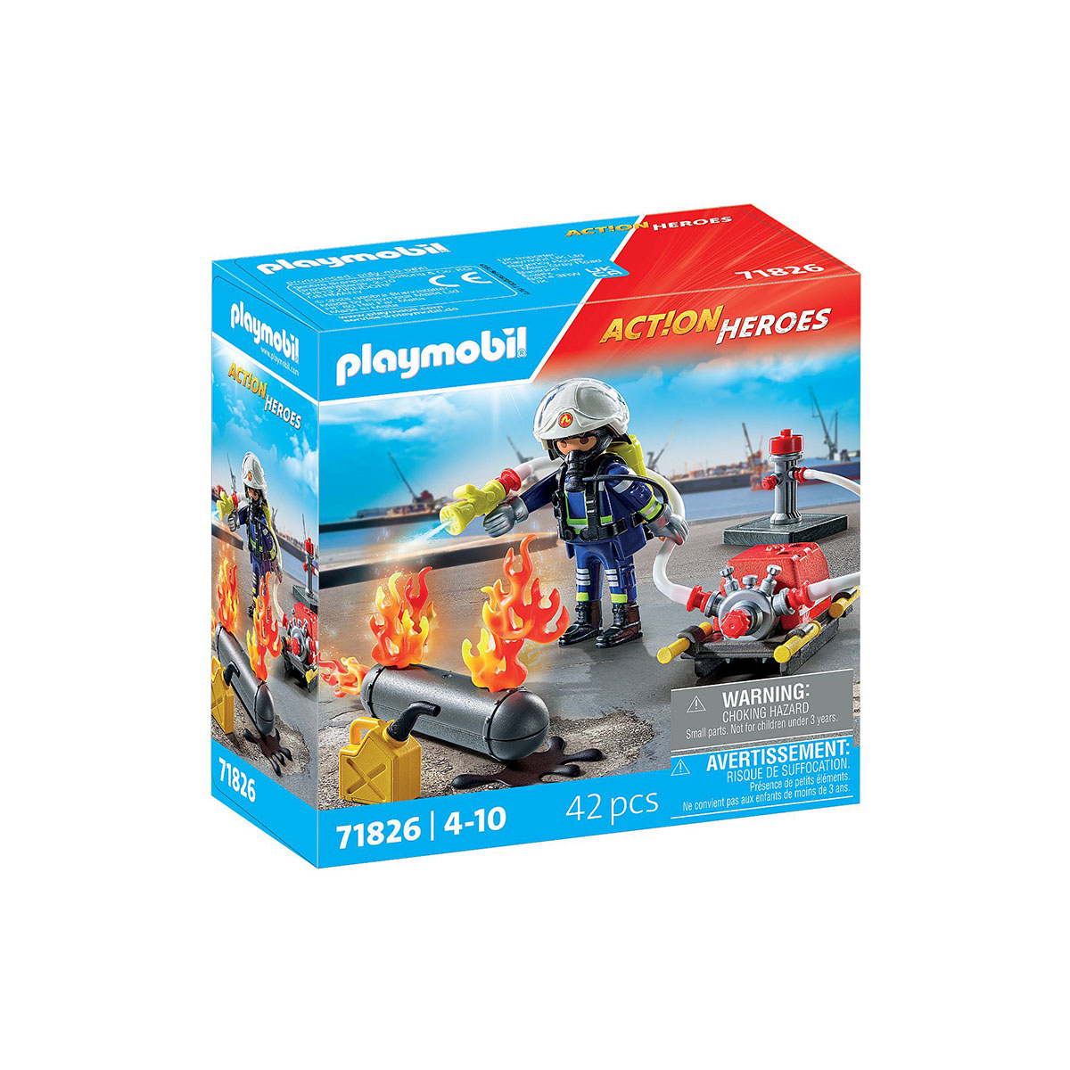 Bombeiro com Bomba de Água - Playmobil Action Heroes 71826