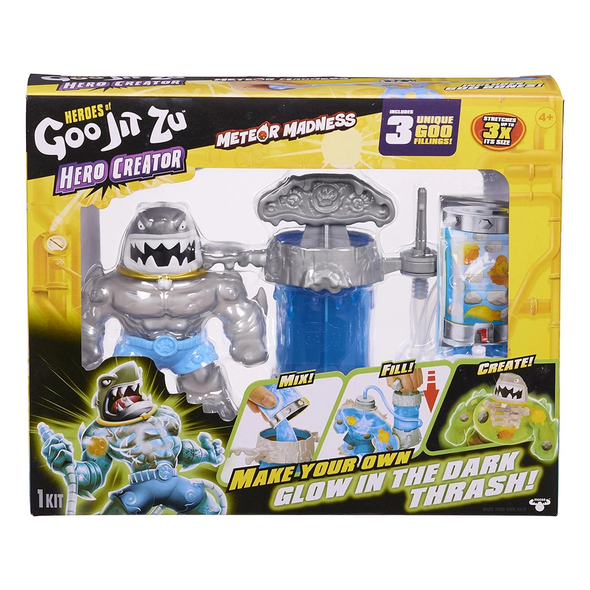 Criador de Heróis com Boneco Elástico Thrash - Goo Jit Zu Criador de Heróis com Boneco Elástico Thrash - Goo Jit Zu