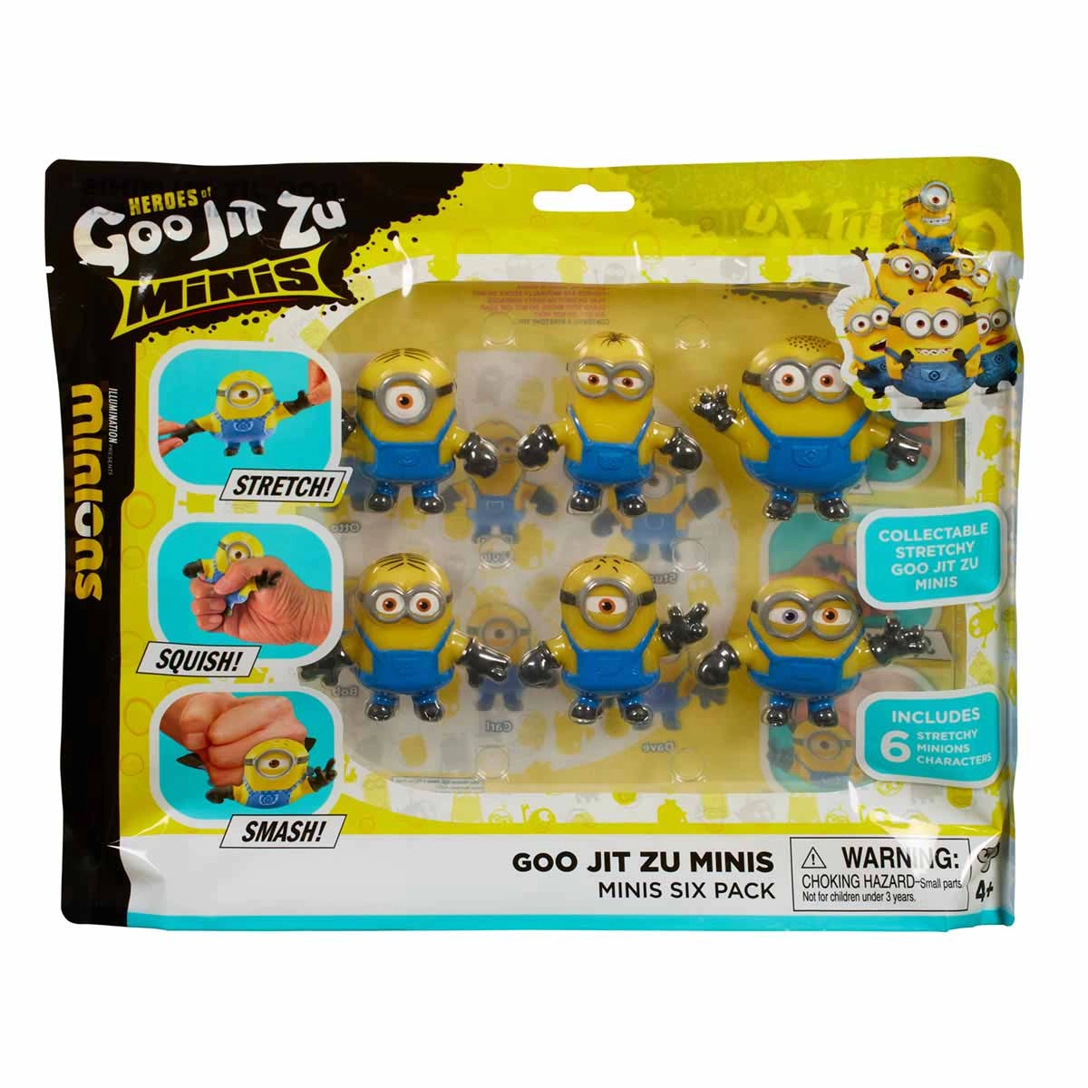Pack Com 6 Mini Bonecos Elásticos Dos Minions - Goo Jit Zu
