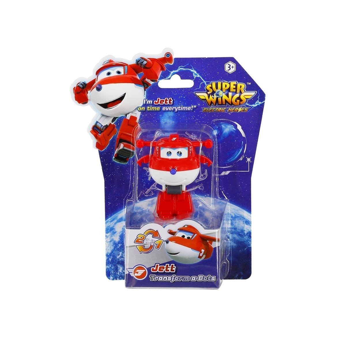 Boneco 5cm Avião Jett Transform-a-Bots - Super Wings