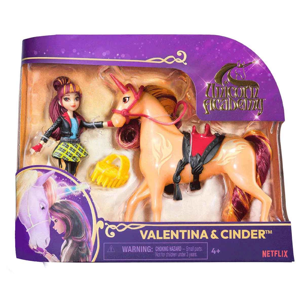 Boneca Valentina E Unicornio Cinder - Academia Unicornio