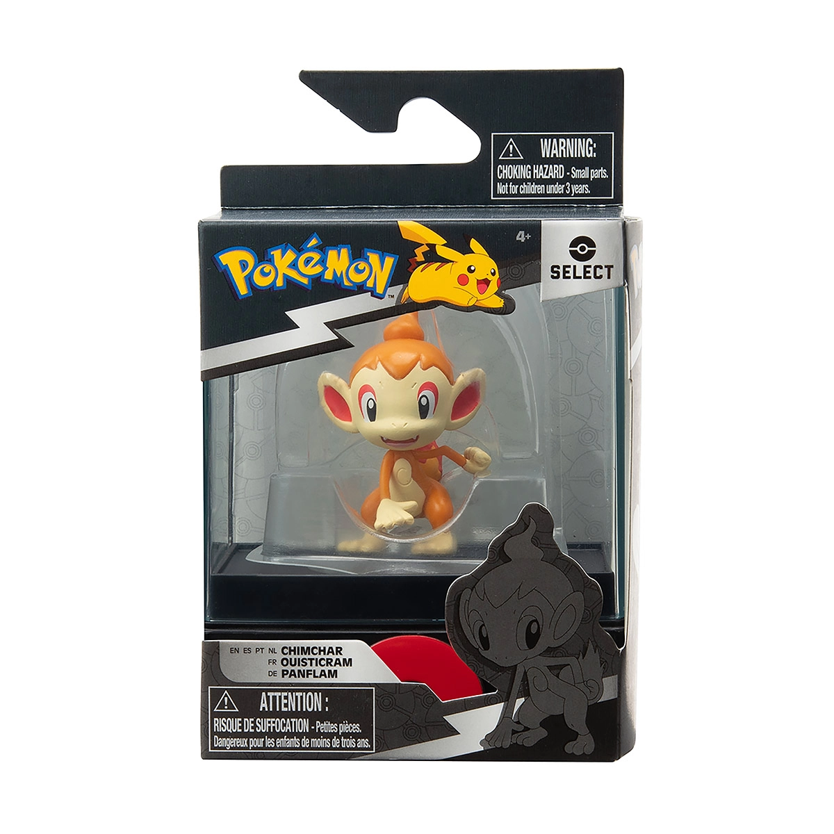 Boneco Chimchar De 4Cm Com Case - Pokemon Serie Select