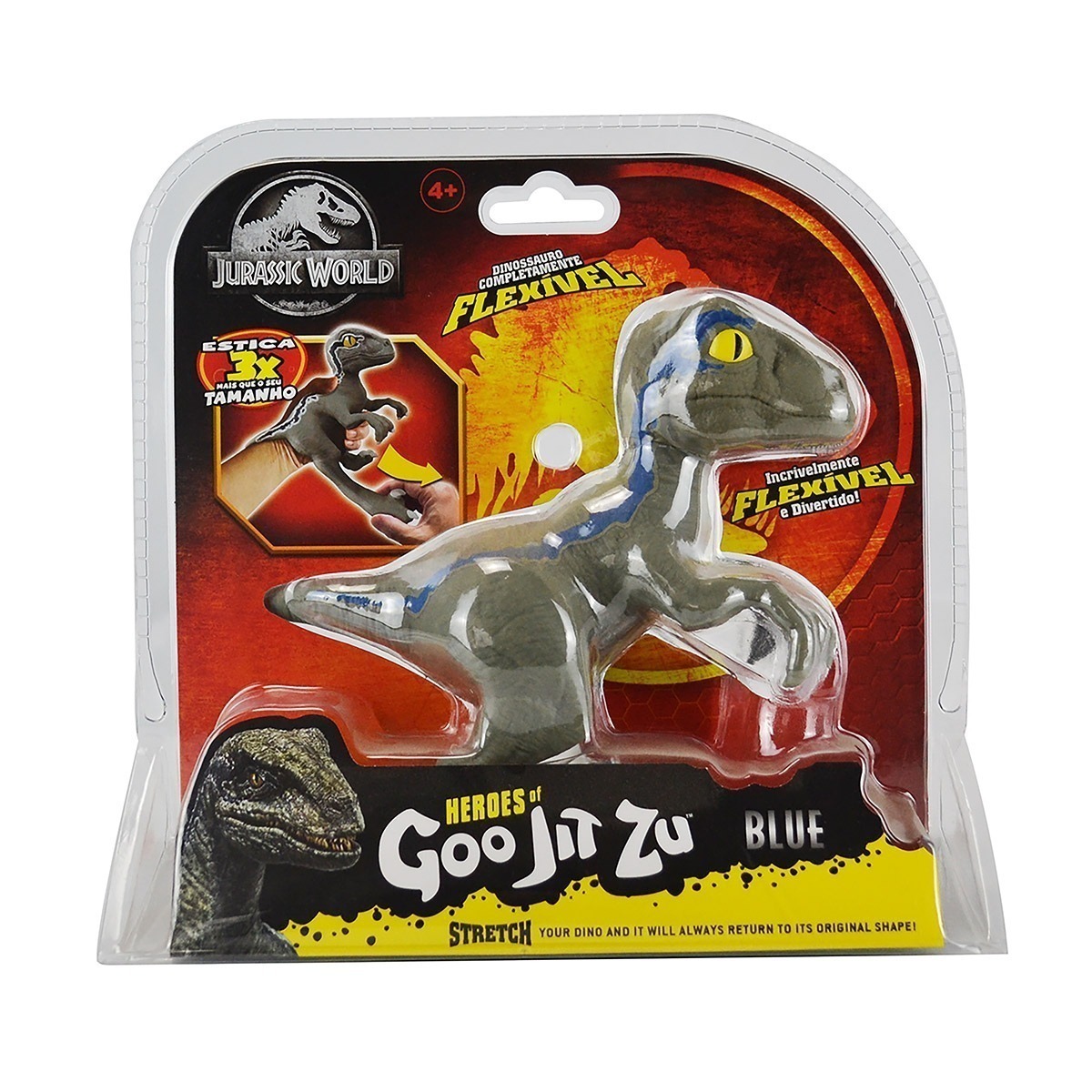 Boneco Elastico Estica Jurassic World Blue - Goo Jit Zu
