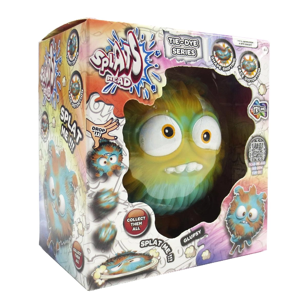 Boneco Elastico Glupsy De 10Cm Serie Tie Dye - Splats Head