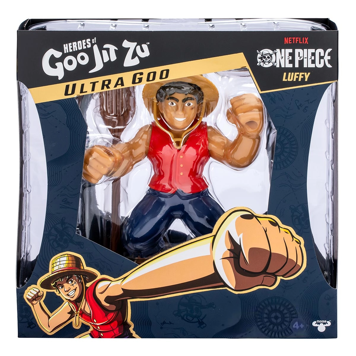 Boneco Elastico Luffy One Piece 18Cm E Acessorios Goo Jit Zu