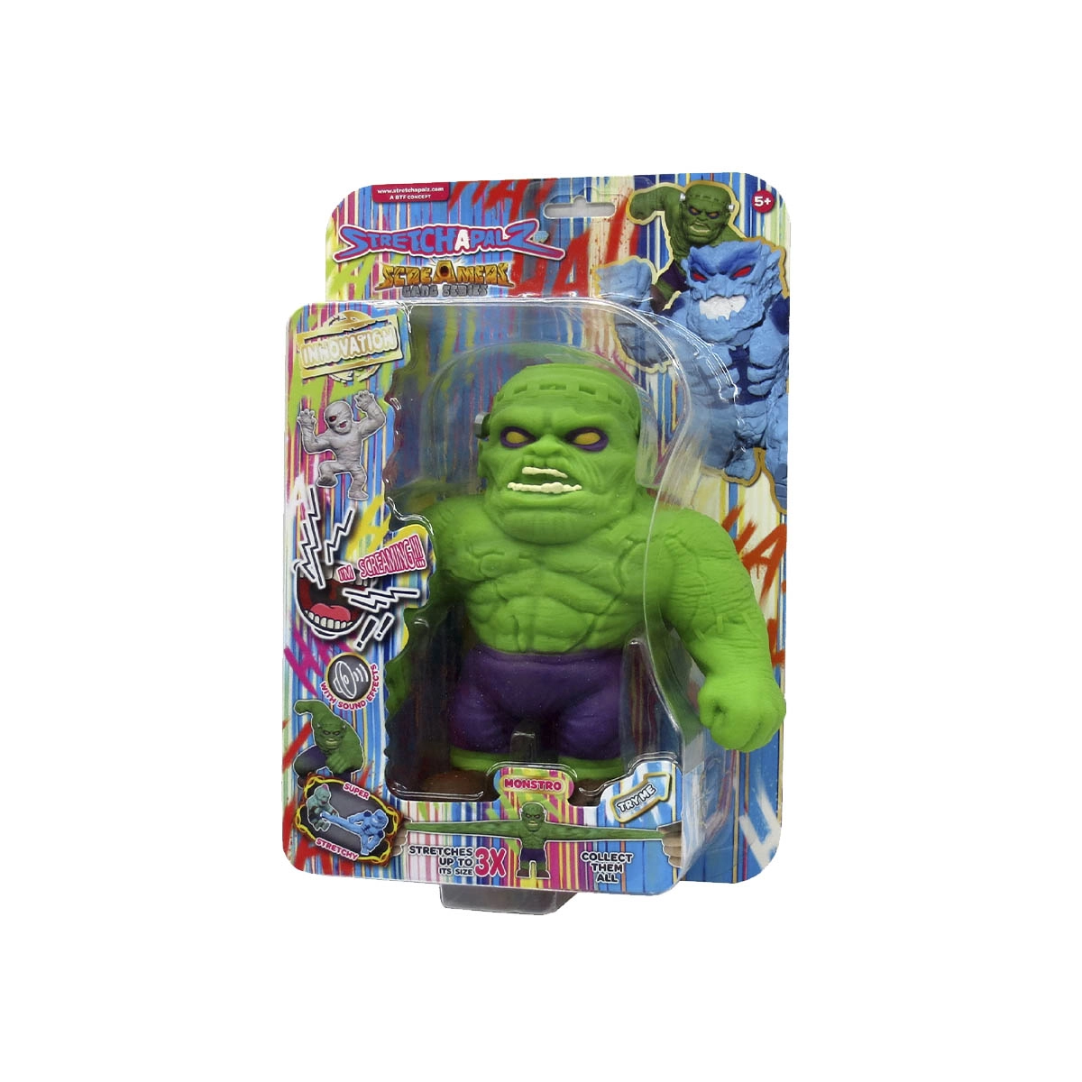 Boneco Elastico Monstro 15Cm Com Som - Stretchapalz