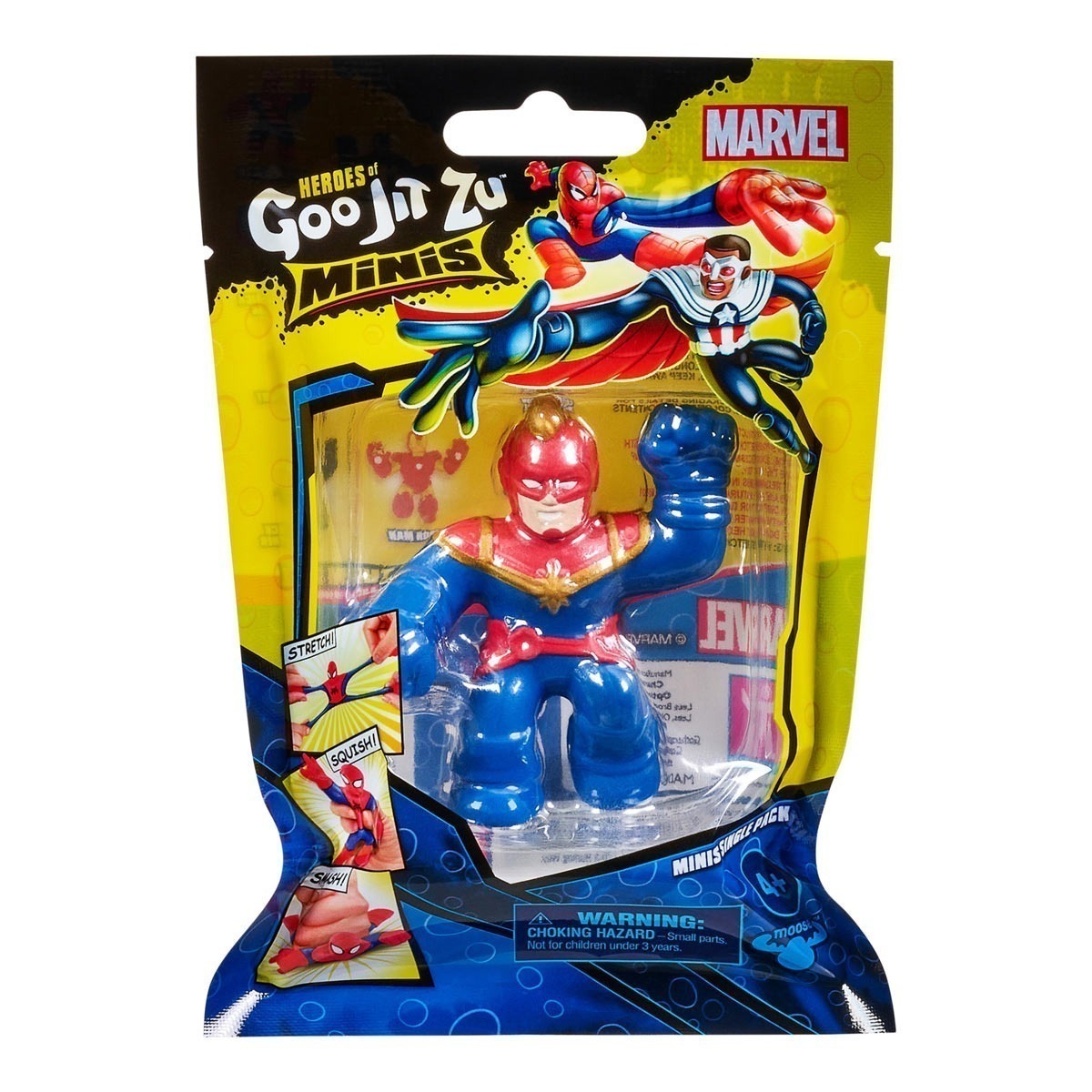 Boneco Elastico Que Estica Capita Marvel - Goo Jit Zu