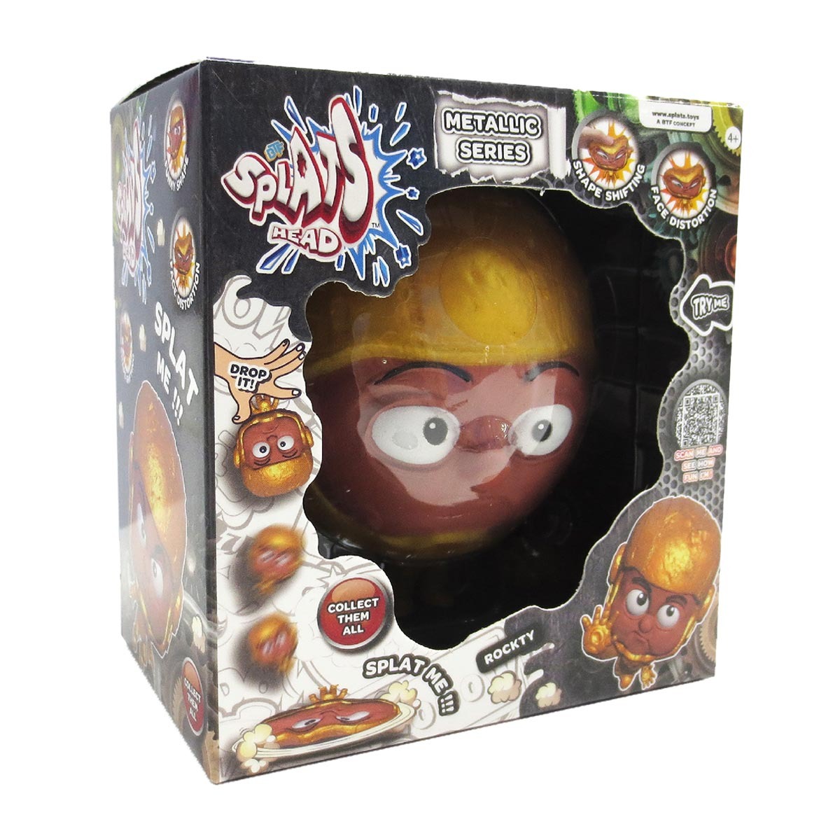 Boneco Elastico Rockty De 10Cm Serie Metalica - Splats Head