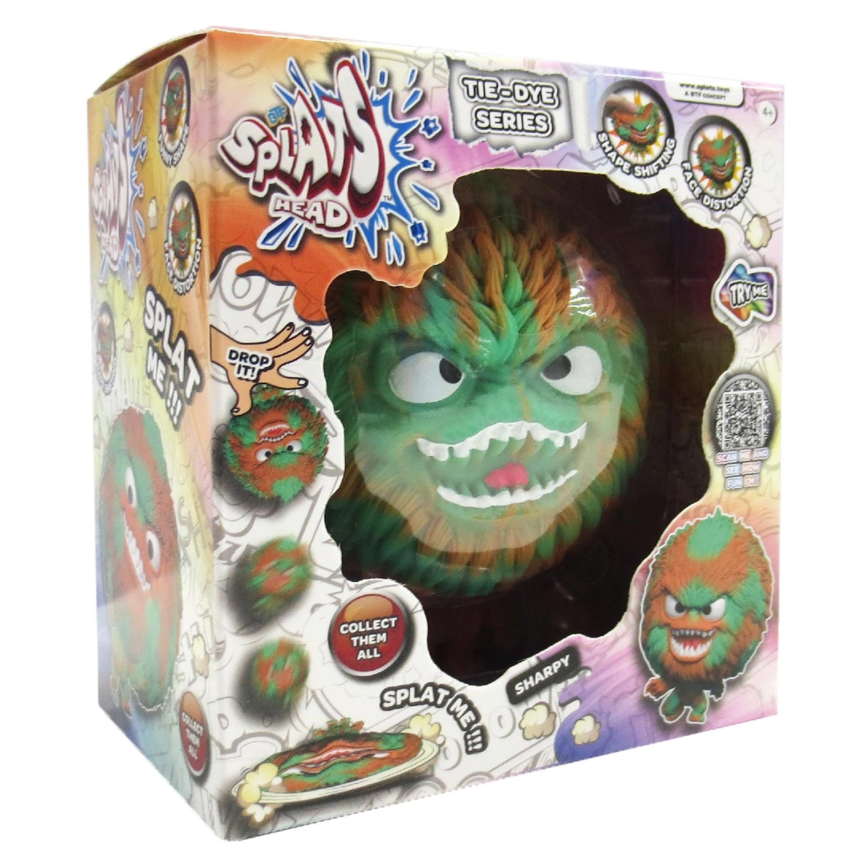 Boneco Elastico Sharpy De 10Cm Serie Tie Dye - Splats Head