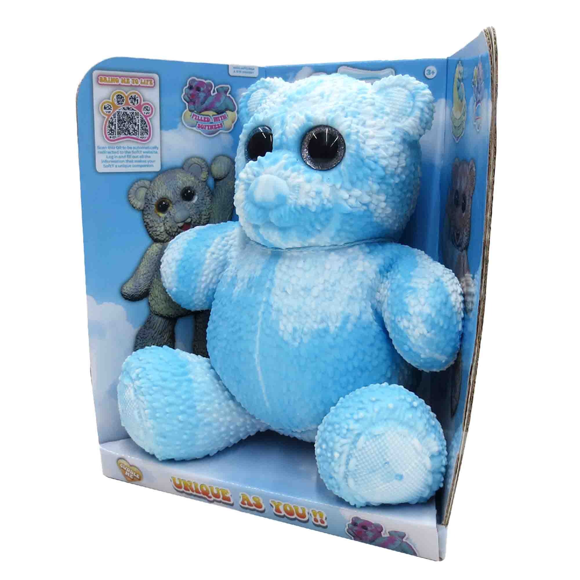 Boneco Elastico Urso Tye Dye Azul De 22Cm - Soft