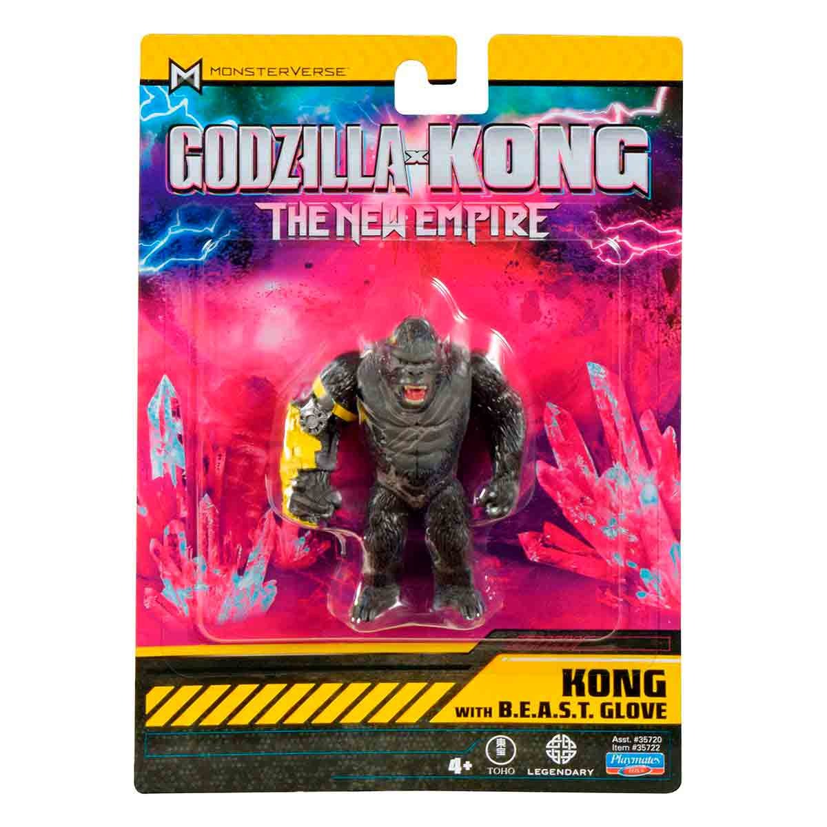 Boneco Kong Com Luva B.E.A.S.T. De 7 Cm - Godzilla Vs Kong