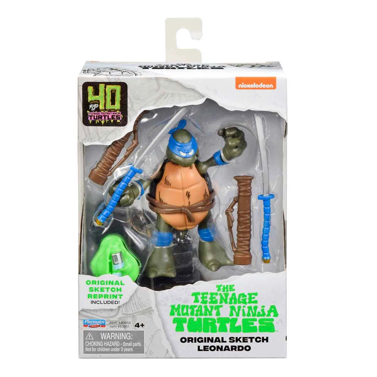 Boneco Leo (Sketch) 11Cm Com Acessorios - Tartarugas Ninja