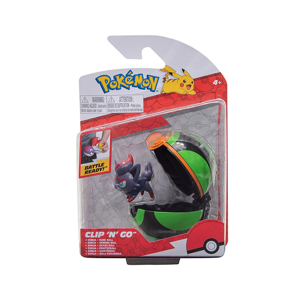 Boneco Pokemon Zorua + Dusk Ball