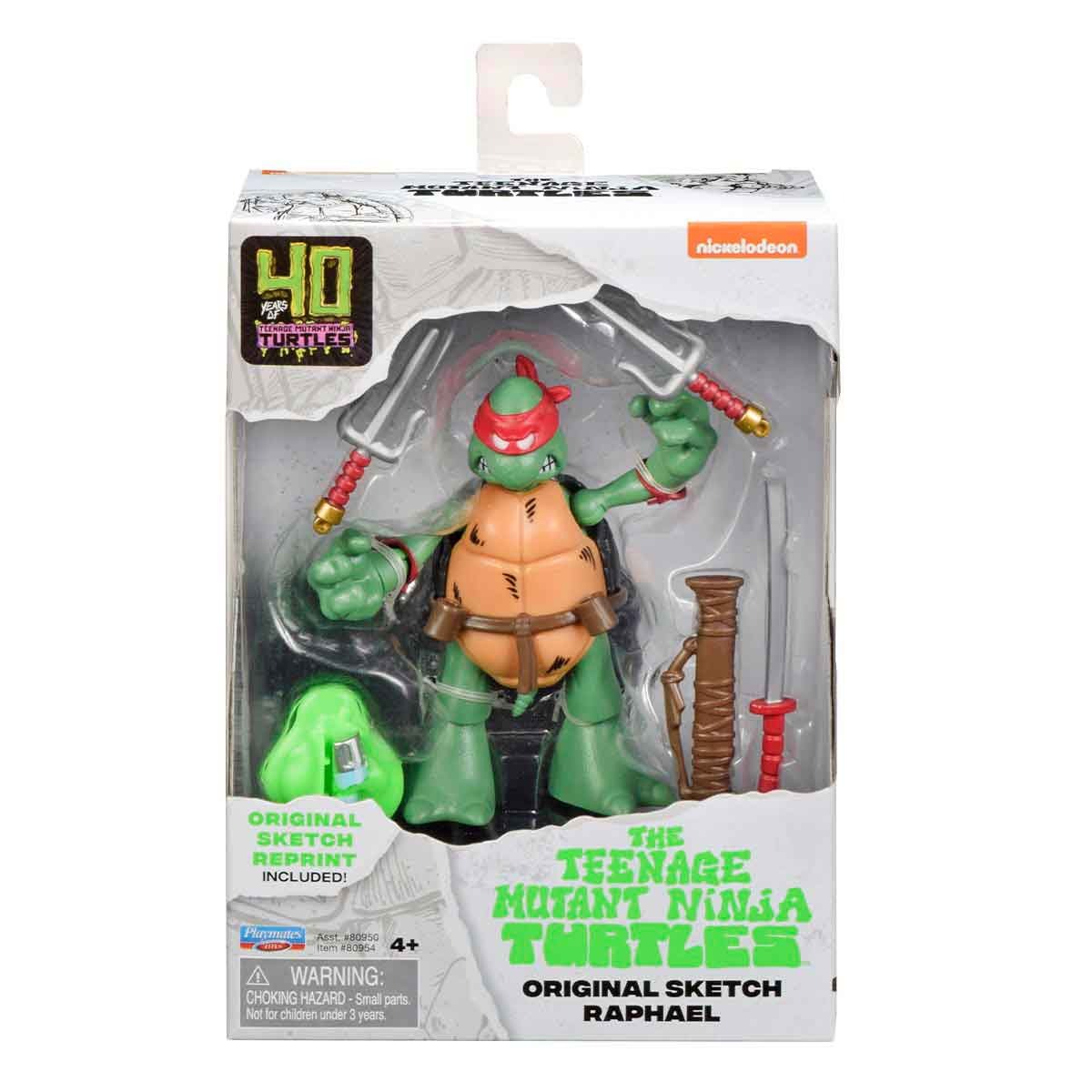 Boneco Raph (Sketch) 11Cm Com Acessorios - Tartarugas Ninja