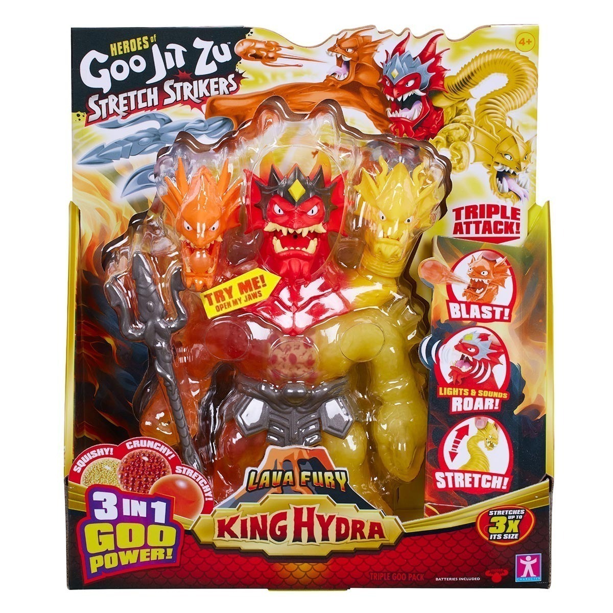 Boneco Rei Hydra Furia De Lava 3 Em 1 Luz E Som - Goo Jit Zu