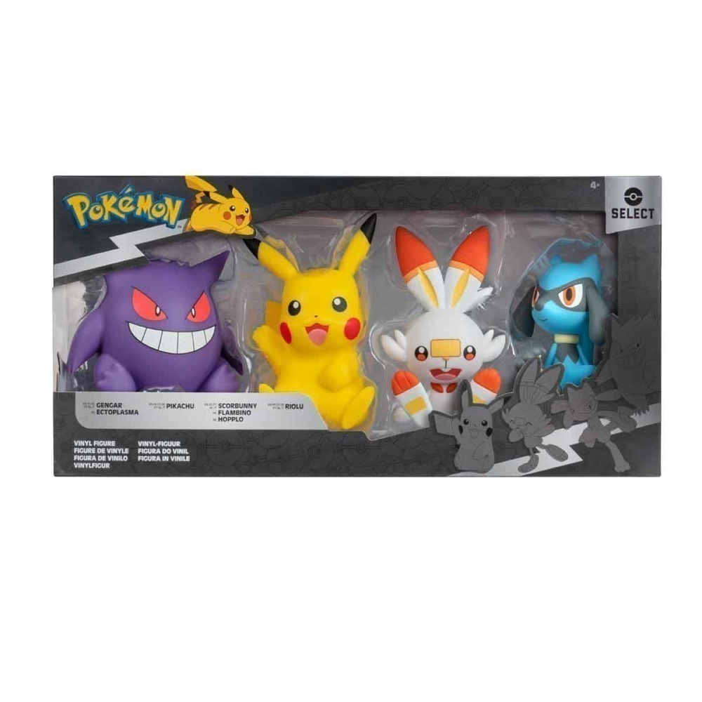 Bonecos Pikachu, Gengar, Scorbunny E Riolu - Pokemon Bonecos Pikachu, Gengar, Scorbunny E Riolu - Pokemon