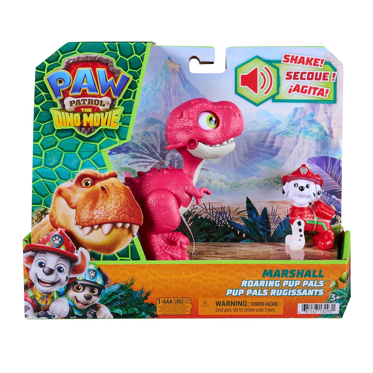 2 Bonecos Marshall e Dinossauro com Som - Patrulha Canina 2 Bonecos Marshall e Dinossauro com Som - Patrulha Canina