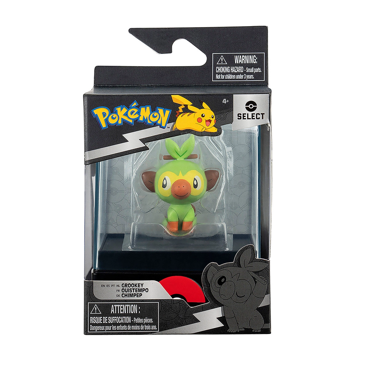 Pokemon - Figuras De Batalha 4Cm Com Case - Grookey Pokemon - Figuras De Batalha 4Cm Com Case - Grookey