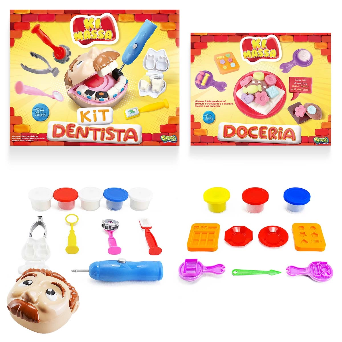Kit 2 Ki Massa Massinha Modelar Dentista + Doceria