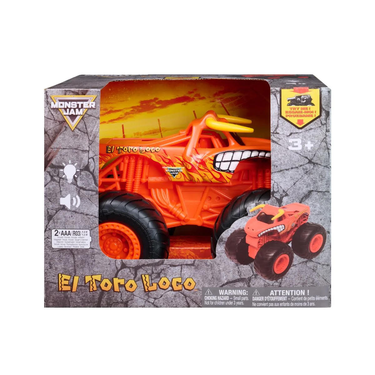Monster Jam - Carrinho El Toro Loco 1:24 Com Luz E Som
