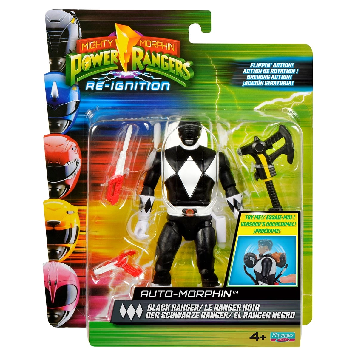 Boneco Morfável do Ranger Preto - Power Rangers Re-Ignition