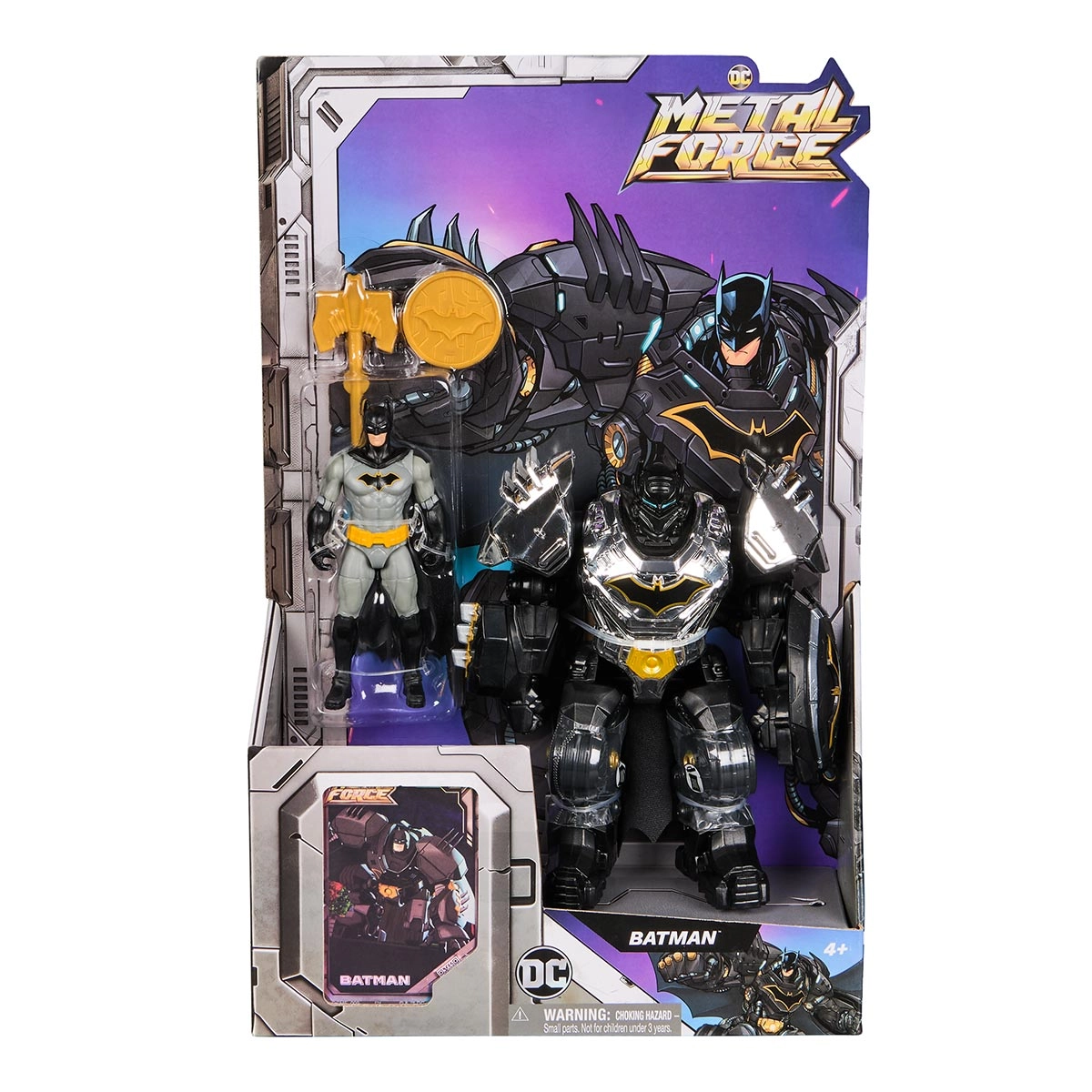 Boneco Batman 10cm com Armadura Metal Force - DC Comics