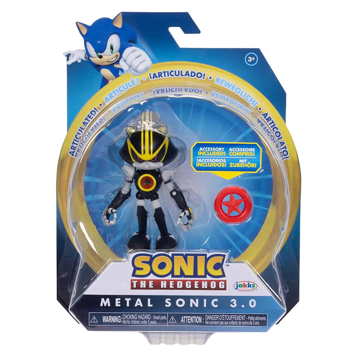 Boneco Metal Sonic 3.0 de 9cm com Acessório - Sonic